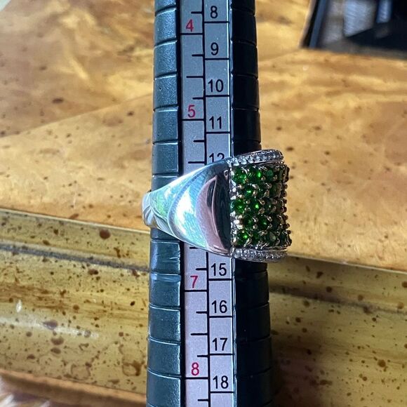 Natural Chrome Diopside Sterling Silver Ring Size 6 - Picture 8 of 9